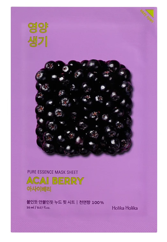 Holika Holika Pure Essence Mask Sheet Acai Berry Nutriente Rivitalizzante 20 ml